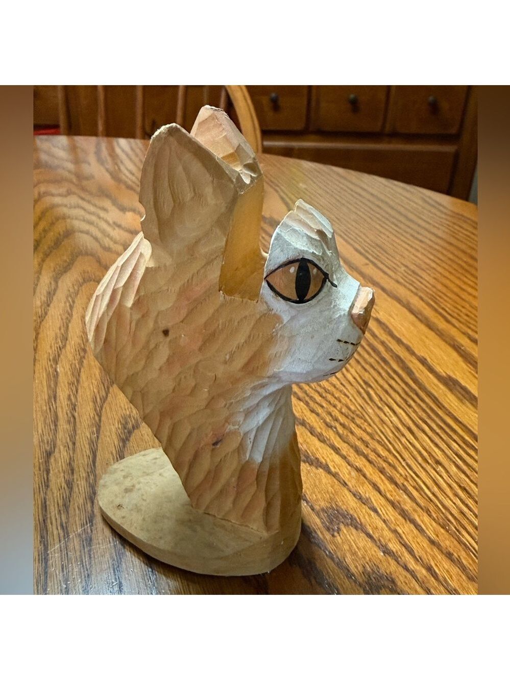 Peepers Hand Carved Hand Painted Orange Cat Eyeglass Holder - Picture 7 of 16